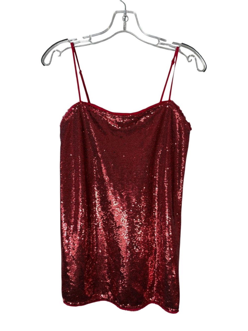 Free People Time To Shine Red Sequin Mini Dress Glam Holiday Boxy Fit S